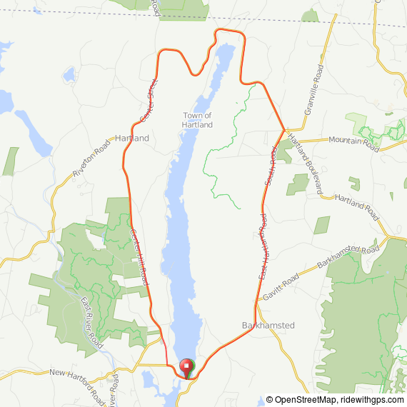 Barkhamsted Reservoir Hartland bike ride