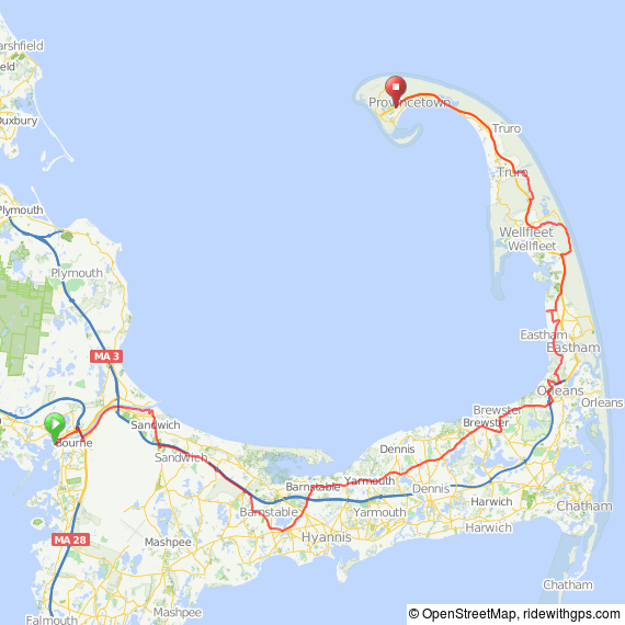 Bourne to Provincetown Cape Cod bicycle ride