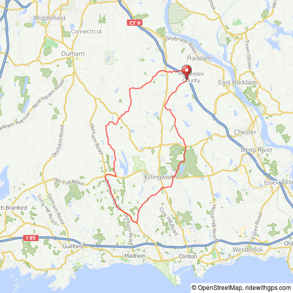 Haddam CT Middlesex County bicycle ride