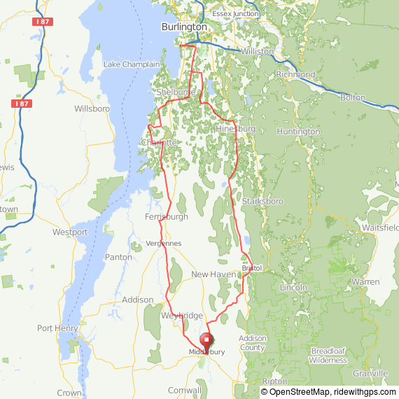 Middlebury to Burlington ride