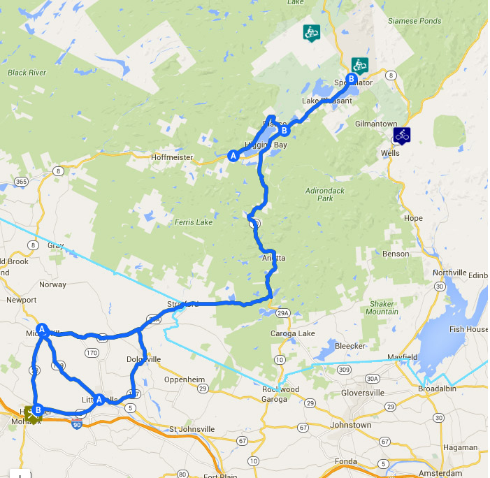 Southern Adirondack bicycle ride