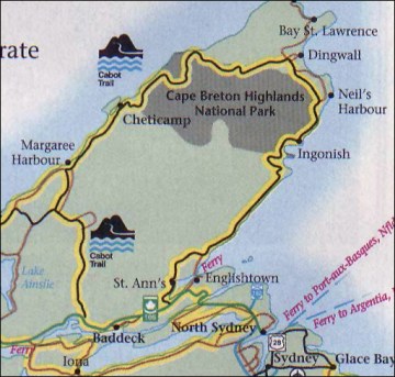 Cabot Trail map