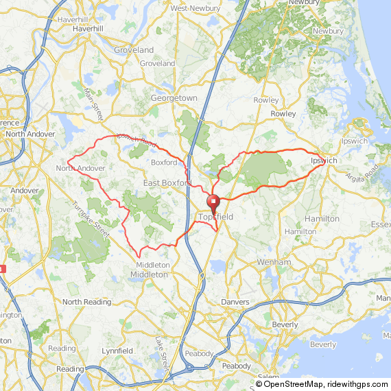 Topsfield Ipswich North Andover bicycle ride