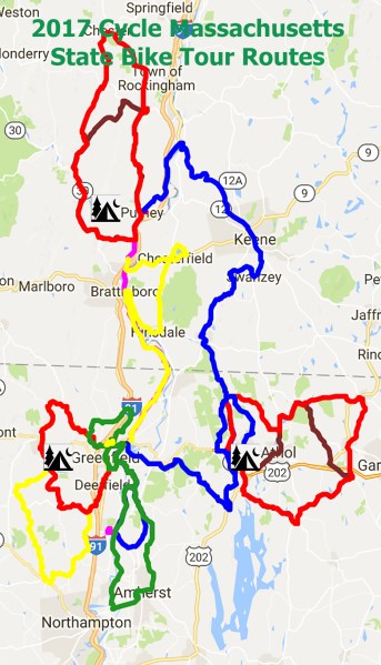Cyce Masachusetts 2017 routes