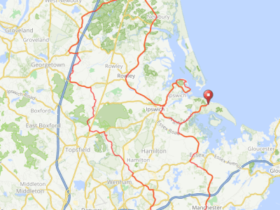 70-Mile Ride from Crane Beach, Ipswich,&nbsp;MA